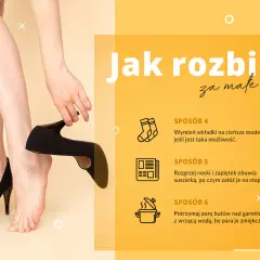Jak rozciągnąć buty? Wymień wkładki, rozgrzej suszarką lub zmiękcz parę nad garnkiem z wrzącą wodą.