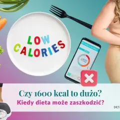 Warzywa, talerz z napisem "LOW CALORIES", aplikacja z kaloriami i osoba na wadze. Jak schudnąć zdrowo?