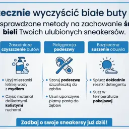 Jak wyczyścić białe buty z siatki? Poradnik krok po kroku: przygotowanie, czyszczenie, pielęgnacja podeszwy, suszenie i profilaktyka.