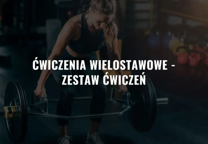 Kobieta wykonuje martwy ciąg z użyciem sztangi trap bar. To doskonałe ćwiczenia wielostawowe dla budowania siły.