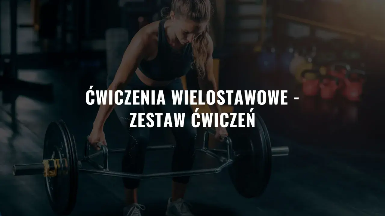 Kobieta wykonuje martwy ciąg z użyciem sztangi trap bar. To doskonałe ćwiczenia wielostawowe dla budowania siły.